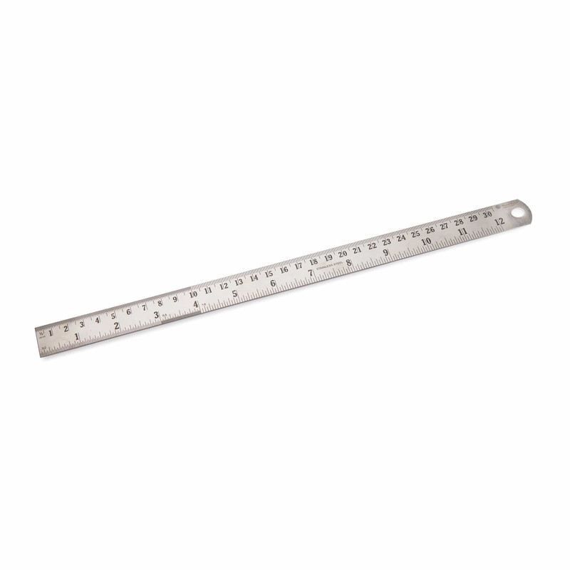 Stainless Steel Cabinetmaker's Rule - Length:12"